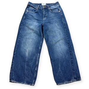 BDG Jeans Women's Size 29 Blue Dark Marble Wash High Rise Wide Leg Baggy